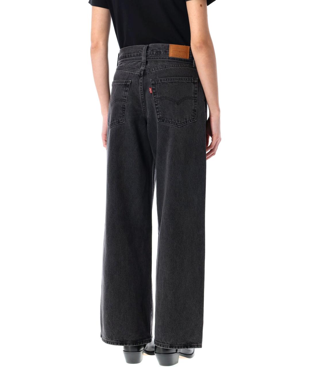 LEVI'S Черные хлопковые прямые джинсы, фото 2