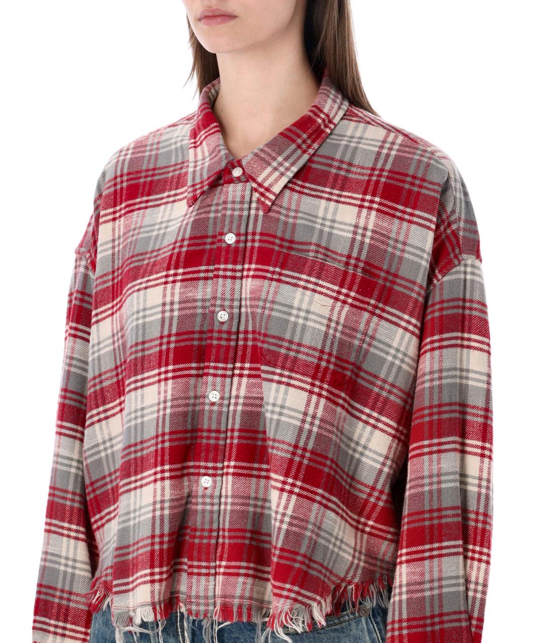 R13 Красная хлопковая рубашка, фото 4