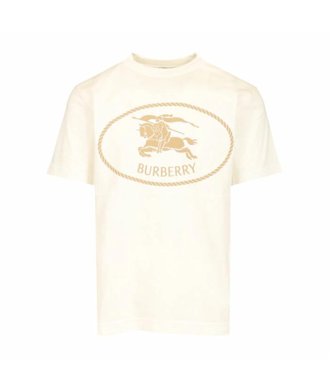 BURBERRY Белая хлопковая футболка, фото 1