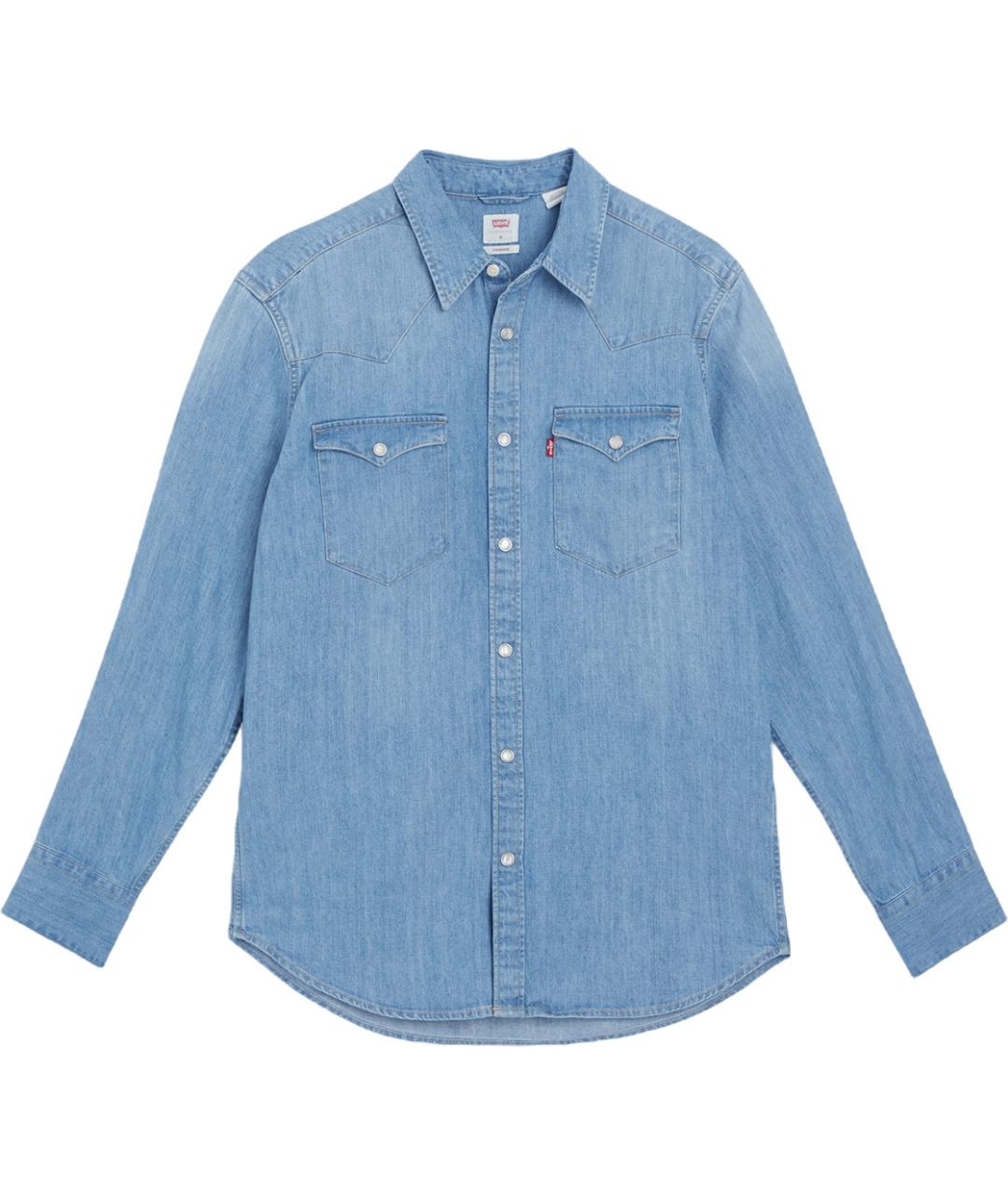 LEVI'S Голубая хлопковая кэжуал рубашка, фото 1