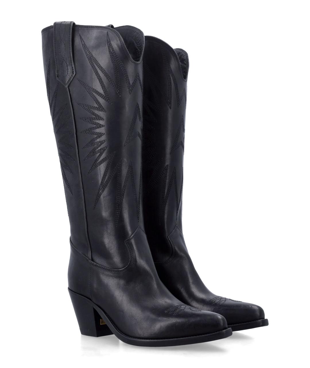 GOLDEN GOOSE DELUXE BRAND Черные кожаные сапоги, фото 2