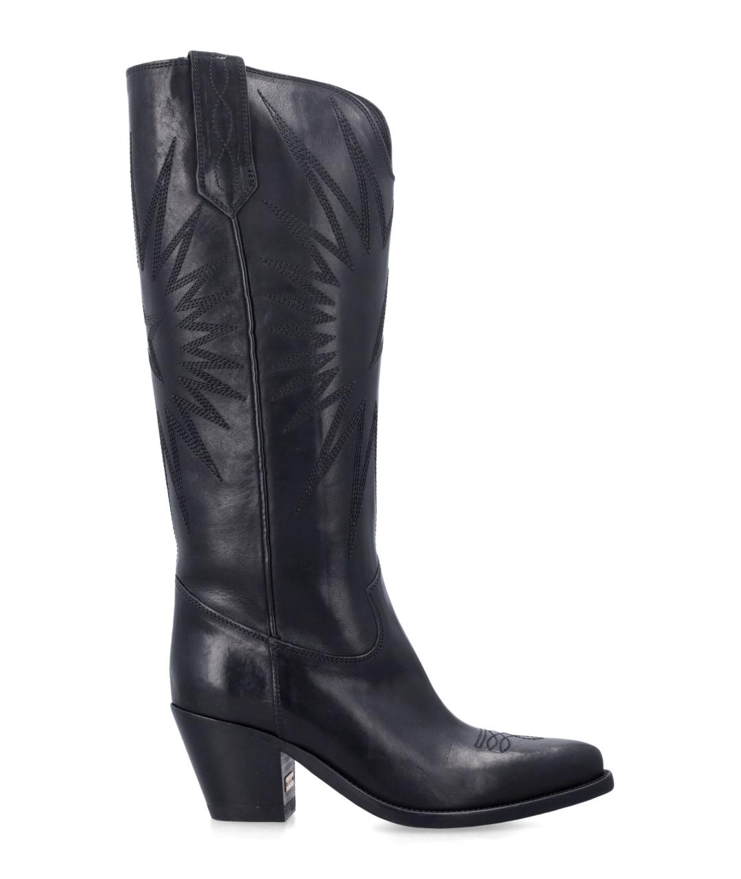 GOLDEN GOOSE DELUXE BRAND Черные кожаные сапоги, фото 1