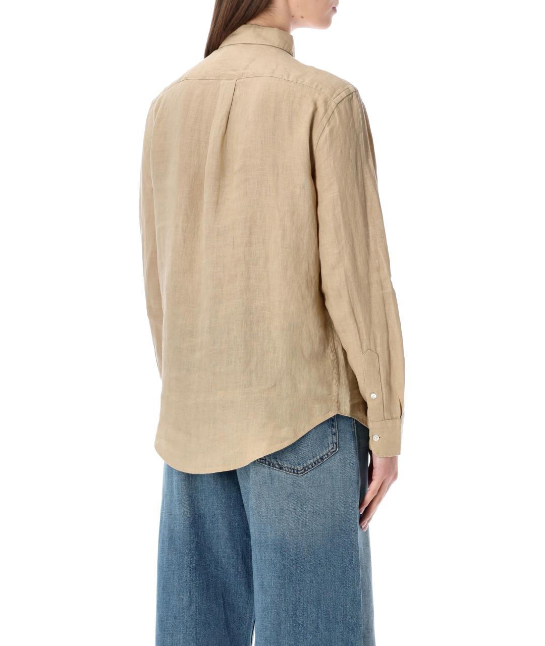 POLO RALPH LAUREN Бежевая льняная рубашка, фото 2