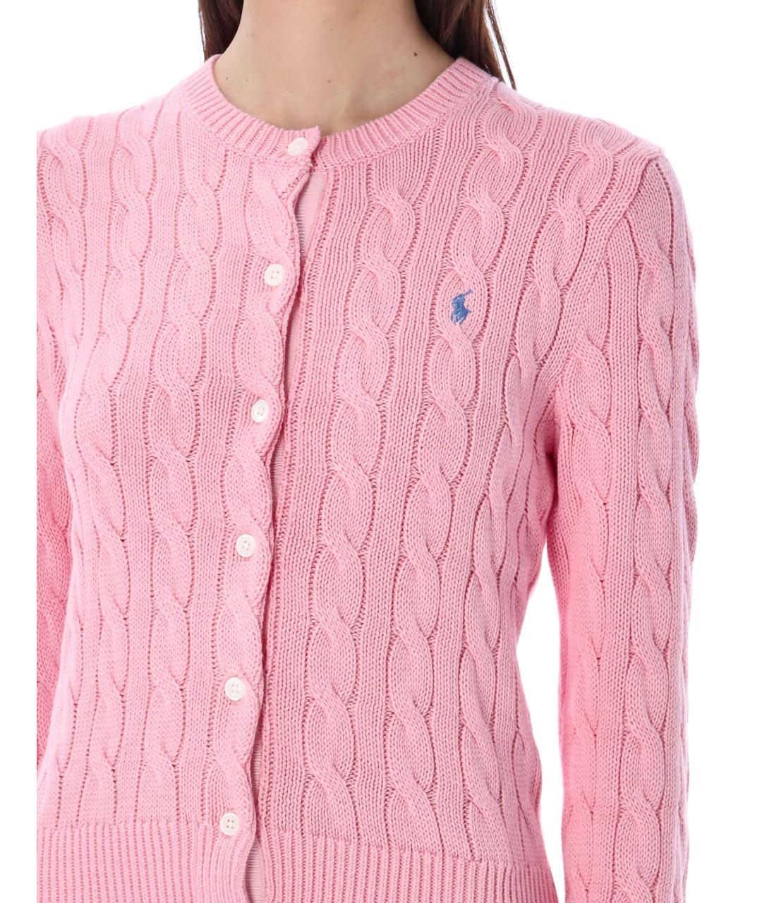 POLO RALPH LAUREN Розовый хлопковый кардиган, фото 4