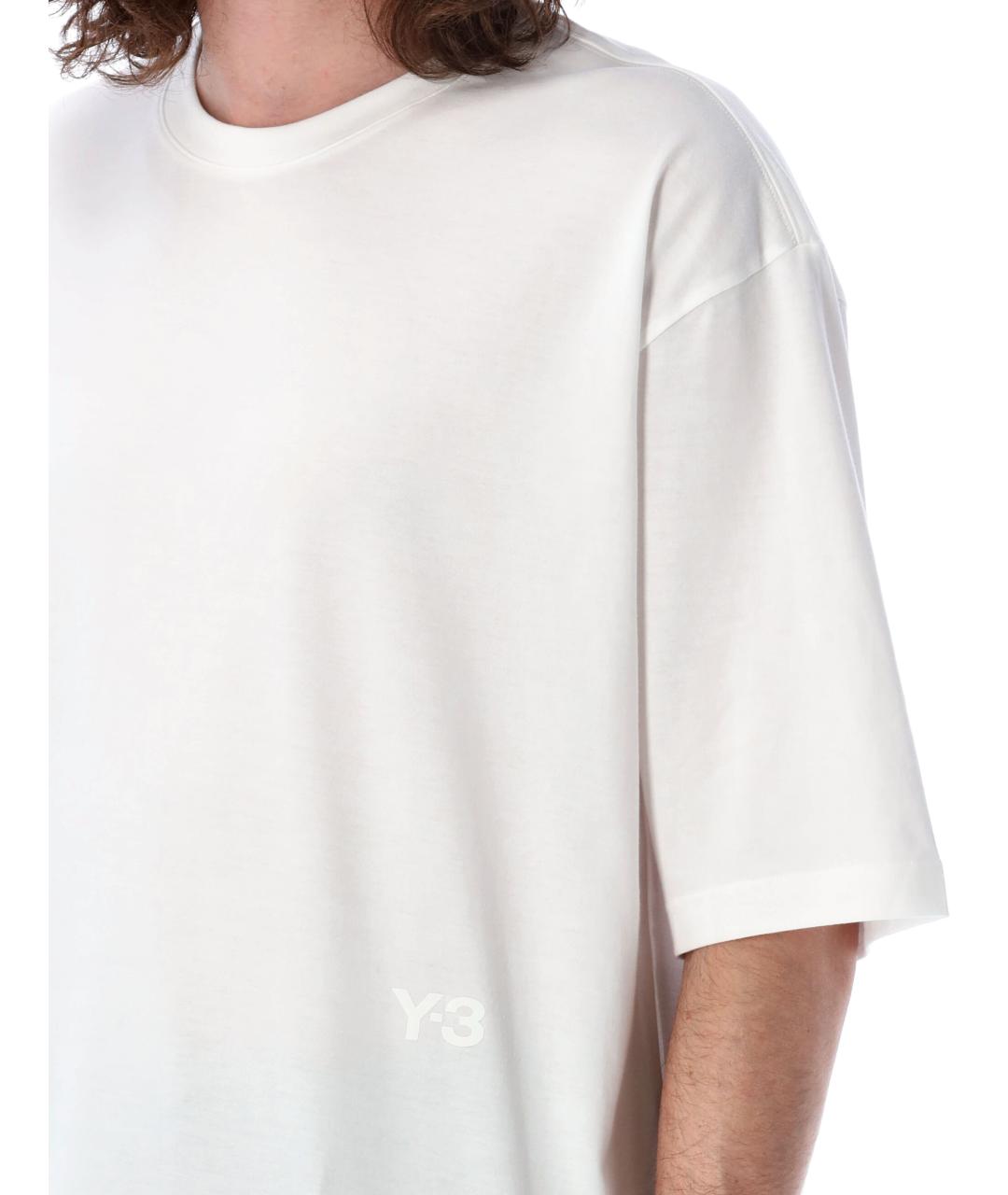 Y-3 Белая хлопковая футболка, фото 3