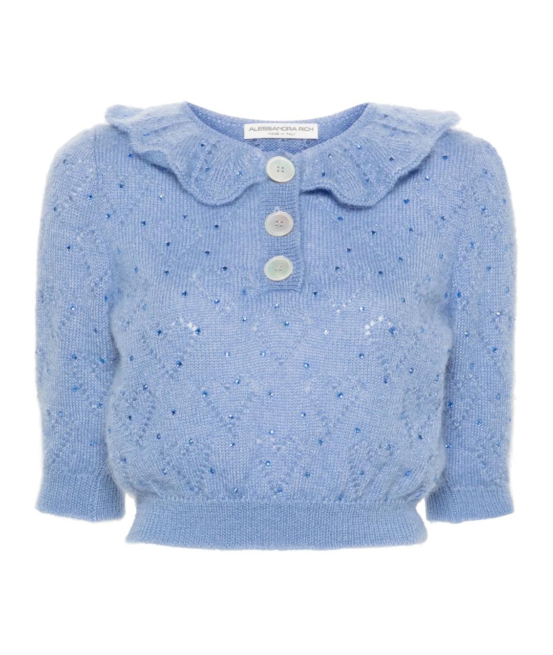 ALESSANDRA RICH Синий шерстяной джемпер / свитер, фото 1