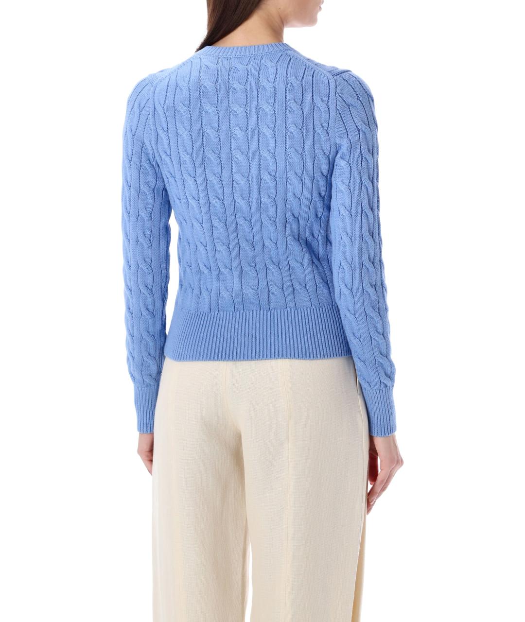 POLO RALPH LAUREN Голубой хлопковый кардиган, фото 3