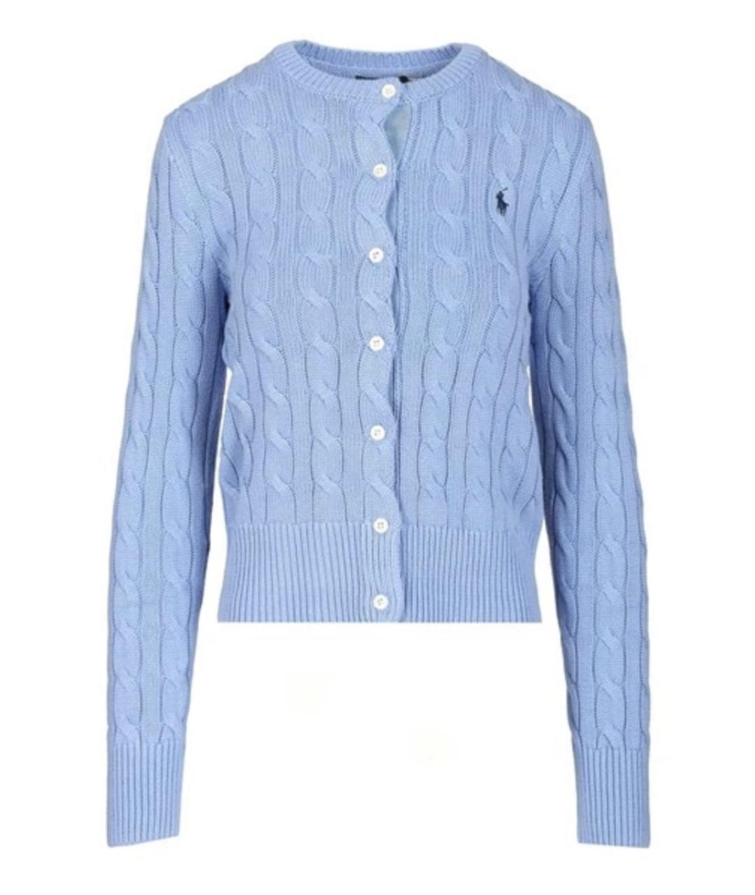 POLO RALPH LAUREN Голубой хлопковый кардиган, фото 1