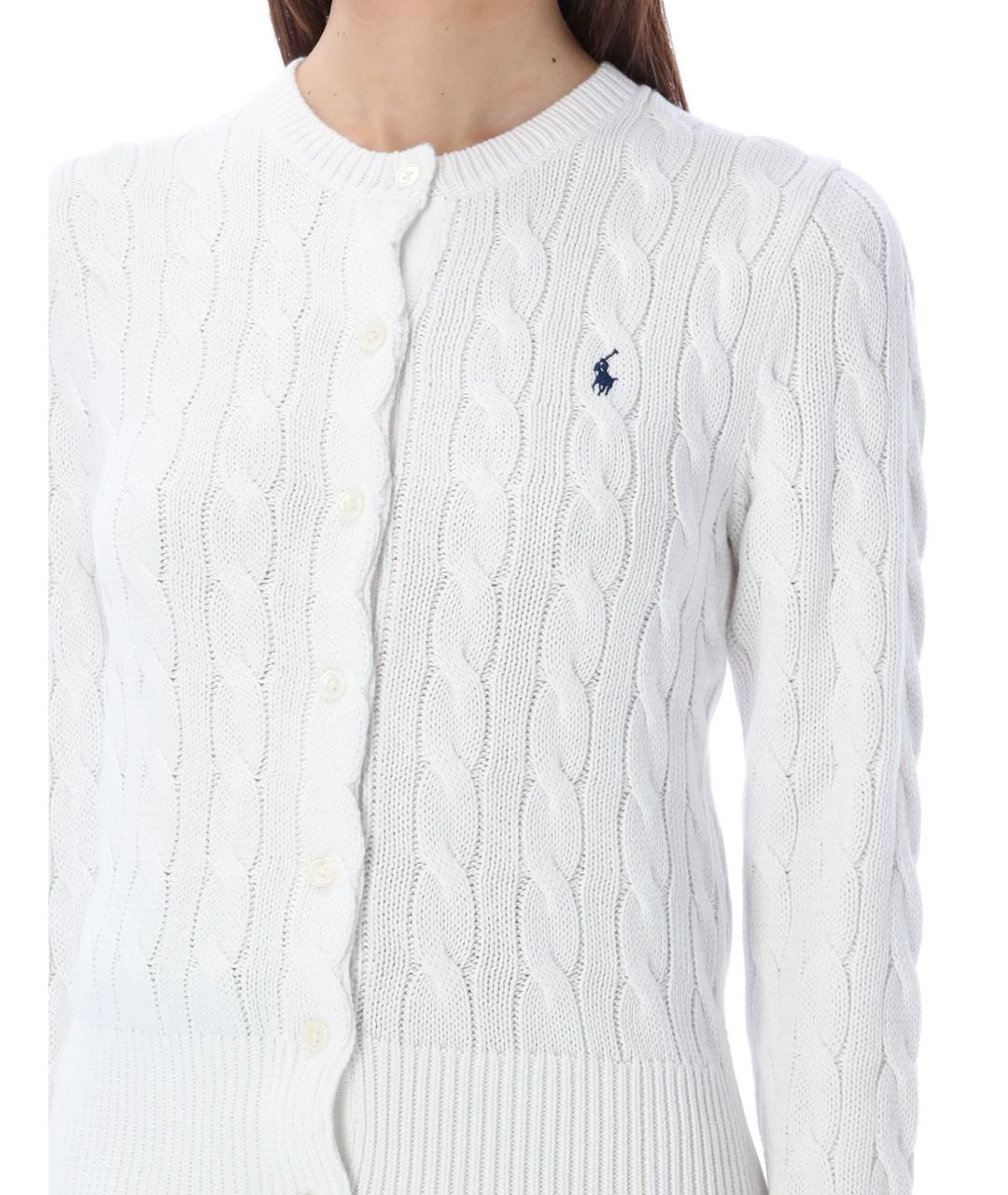 POLO RALPH LAUREN Белый хлопковый кардиган, фото 4