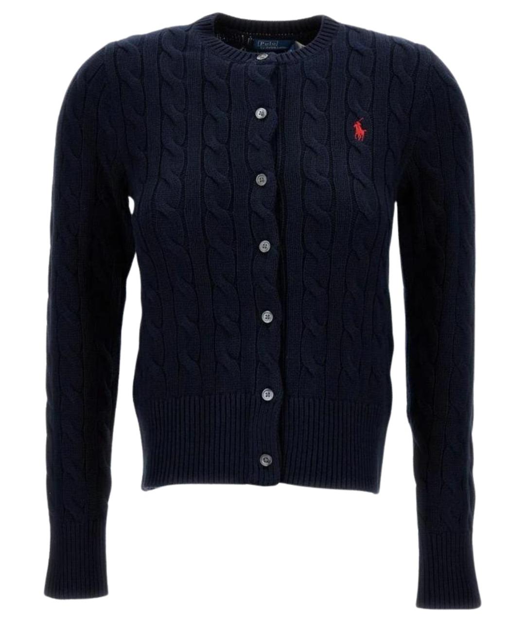 POLO RALPH LAUREN Темно-синий хлопковый кардиган, фото 1