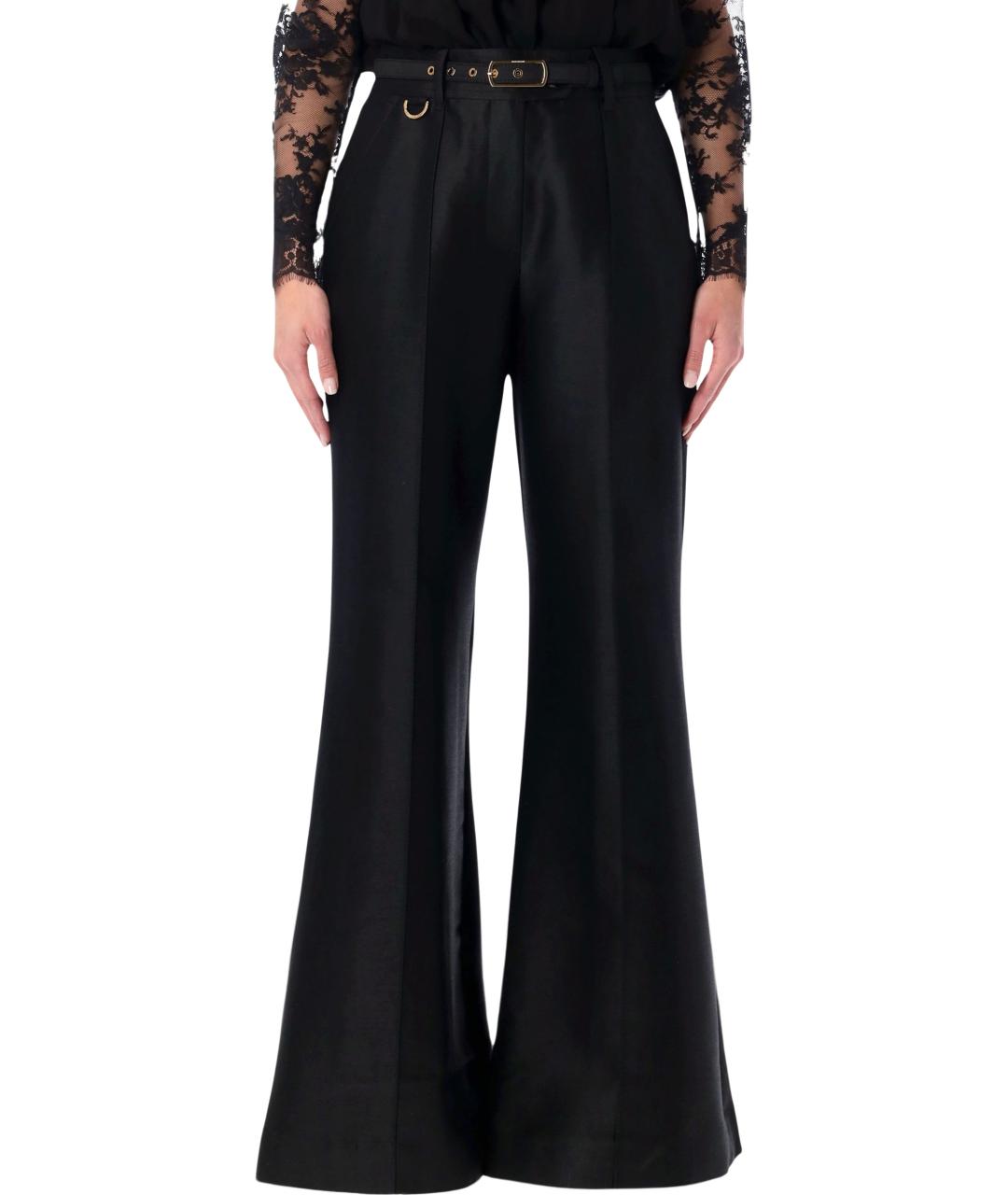 ZIMMERMANN Черные шерстяные прямые брюки, фото 2