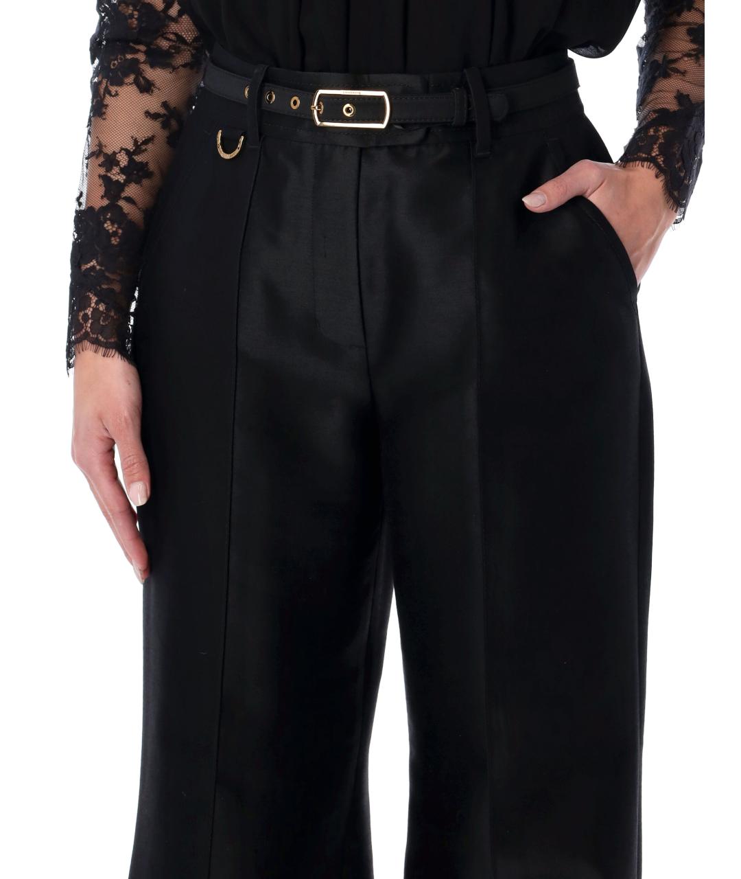 ZIMMERMANN Черные шерстяные прямые брюки, фото 4