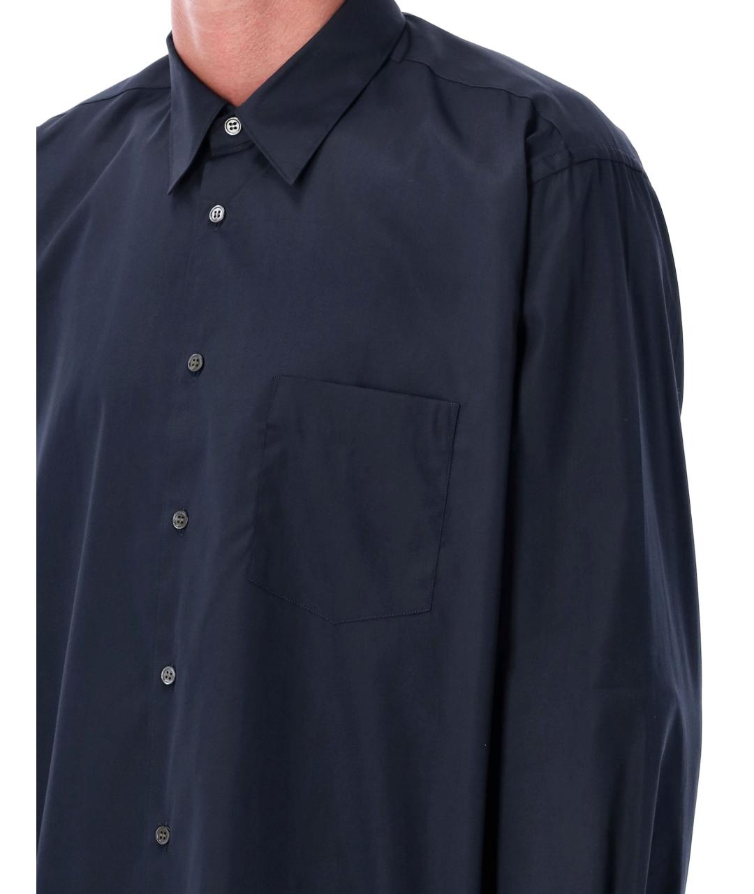 COMME DES GARÇONS Синяя хлопковая классическая рубашка, фото 3