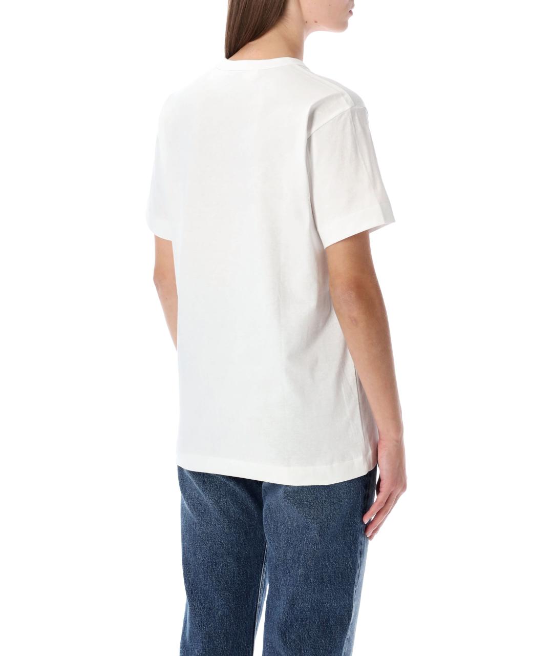 COMME DES GARÇONS PLAY Белая хлопковая футболка, фото 3