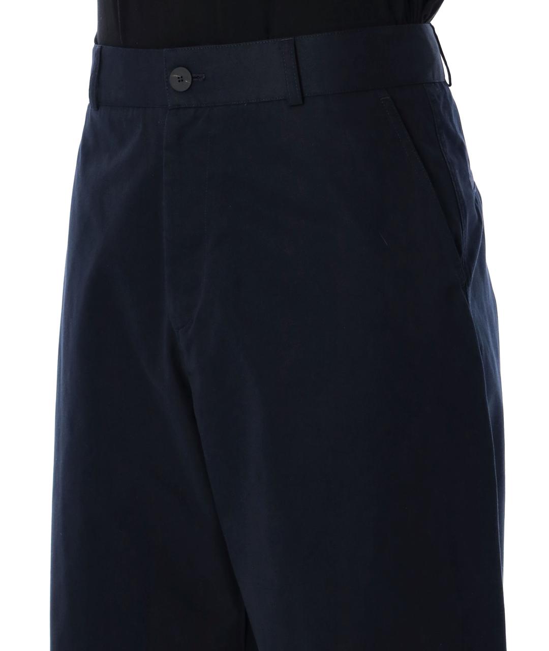 STUDIO NICHOLSON Темно-синие хлопковые повседневные брюки, фото 3