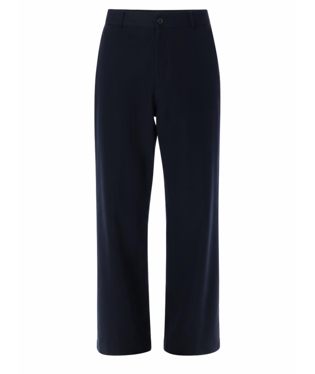 STUDIO NICHOLSON Темно-синие хлопковые повседневные брюки, фото 1