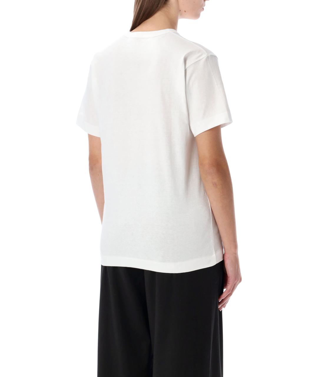 COMME DES GARÇONS PLAY Белая хлопковая футболка, фото 6