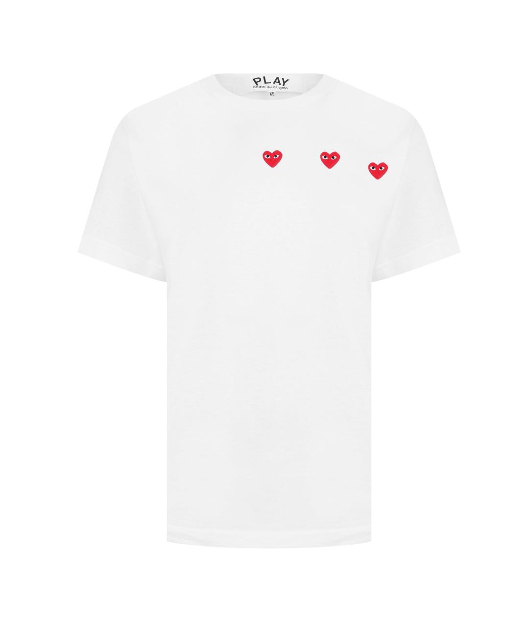 COMME DES GARÇONS PLAY Белая хлопковая футболка, фото 1