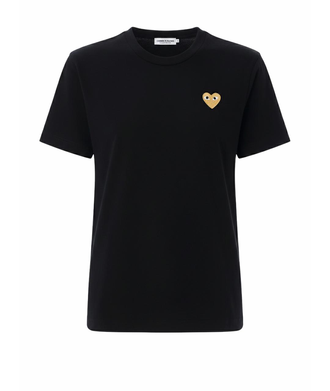 COMME DES GARÇONS PLAY Черная хлопковая футболка, фото 1