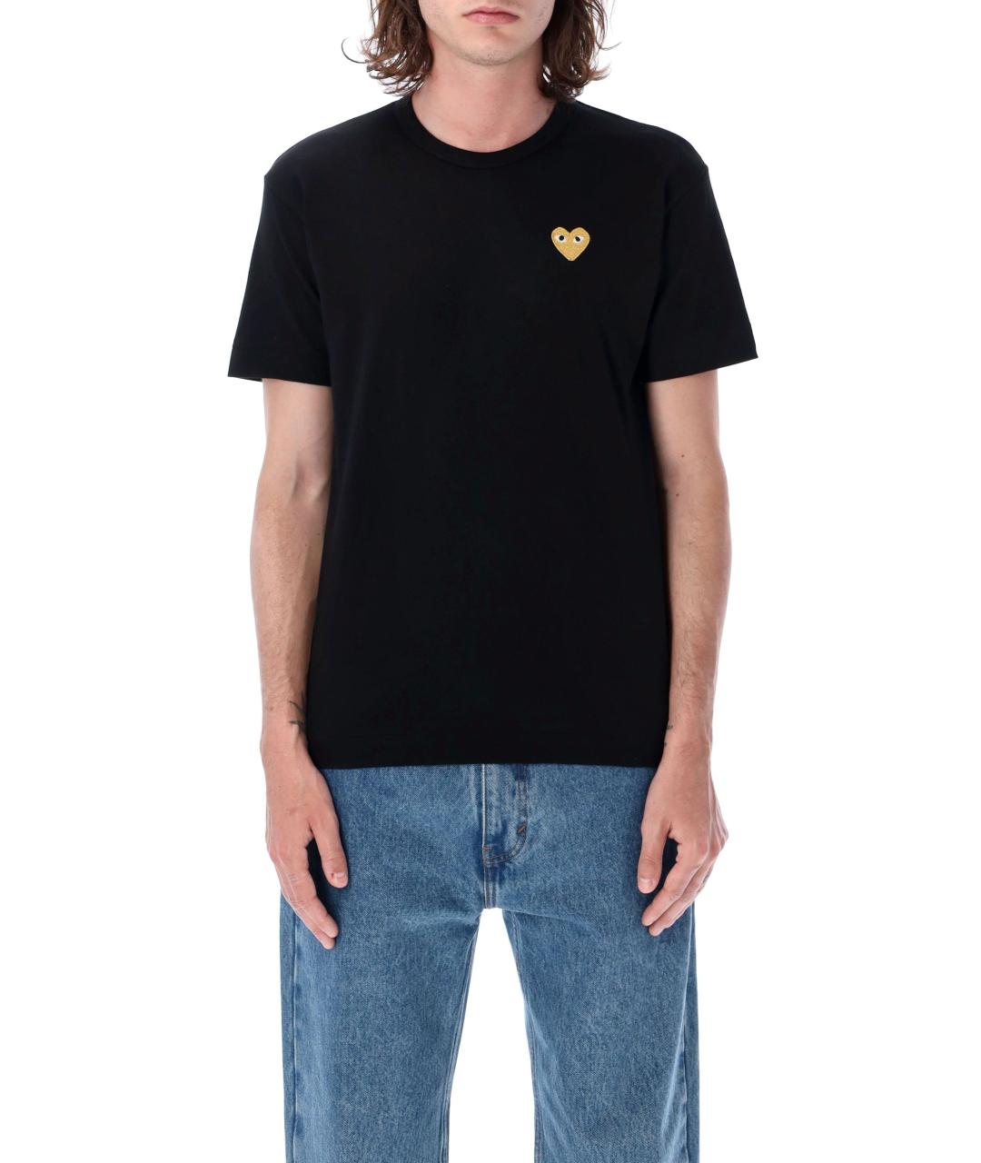 COMME DES GARÇONS PLAY Черная хлопковая футболка, фото 4