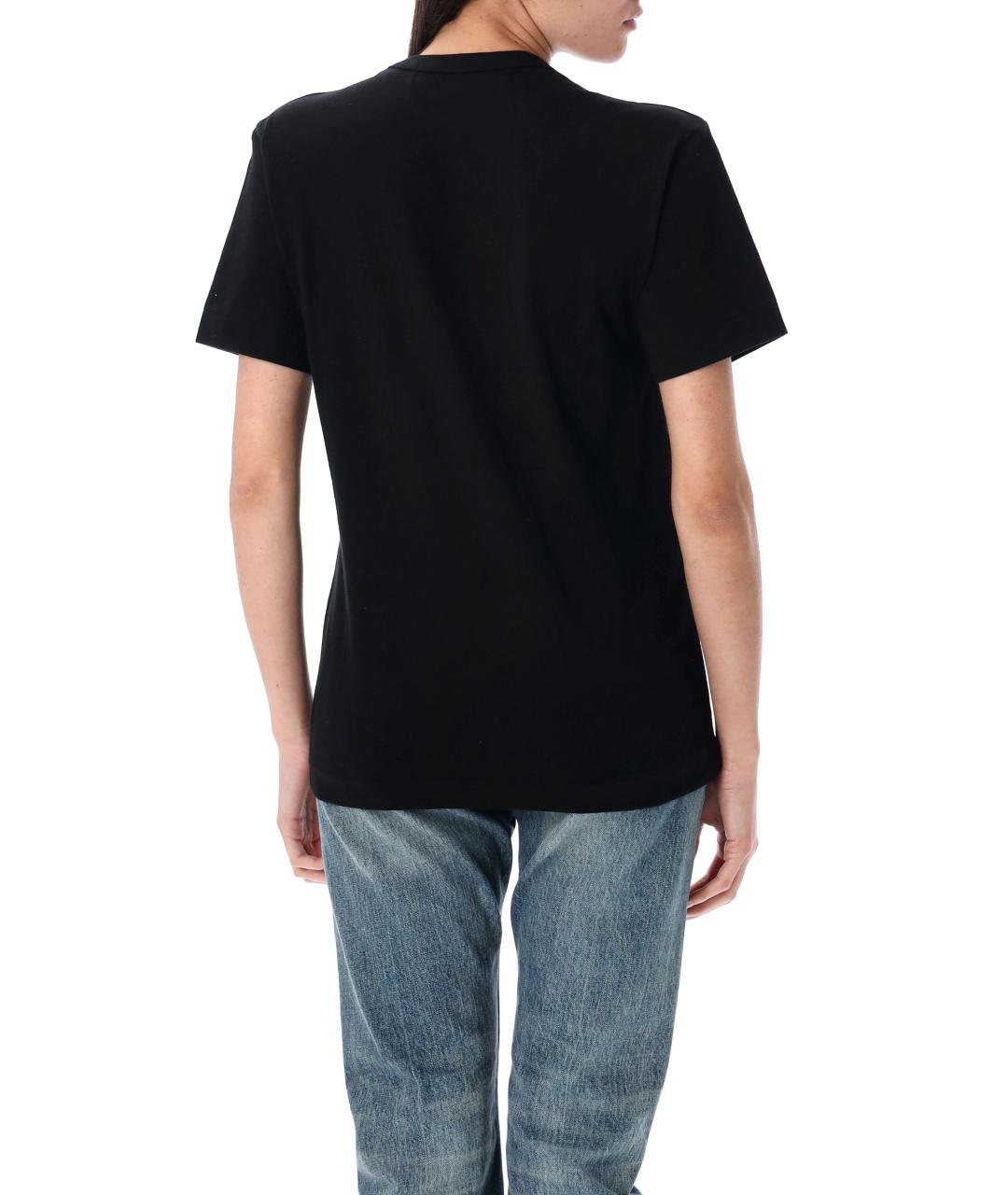 COMME DES GARÇONS PLAY Черная хлопковая футболка, фото 2