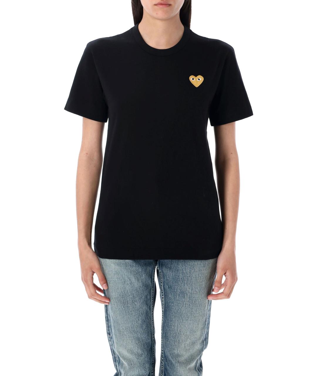 COMME DES GARÇONS PLAY Черная хлопковая футболка, фото 5