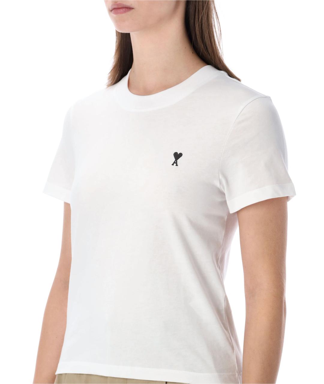 Ami Paris Белая хлопковая футболка, фото 4