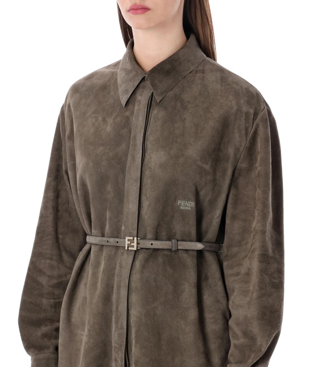 FENDI Коричневая замшевая куртка, фото 4