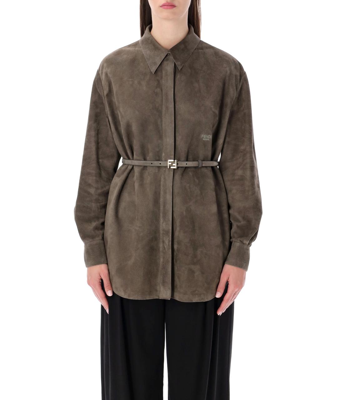 FENDI Коричневая замшевая куртка, фото 2