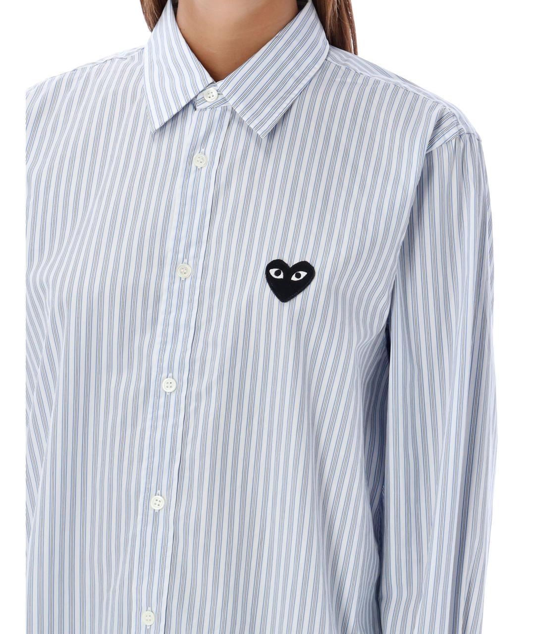 COMME DES GARÇONS PLAY Голубая хлопковая рубашка, фото 4