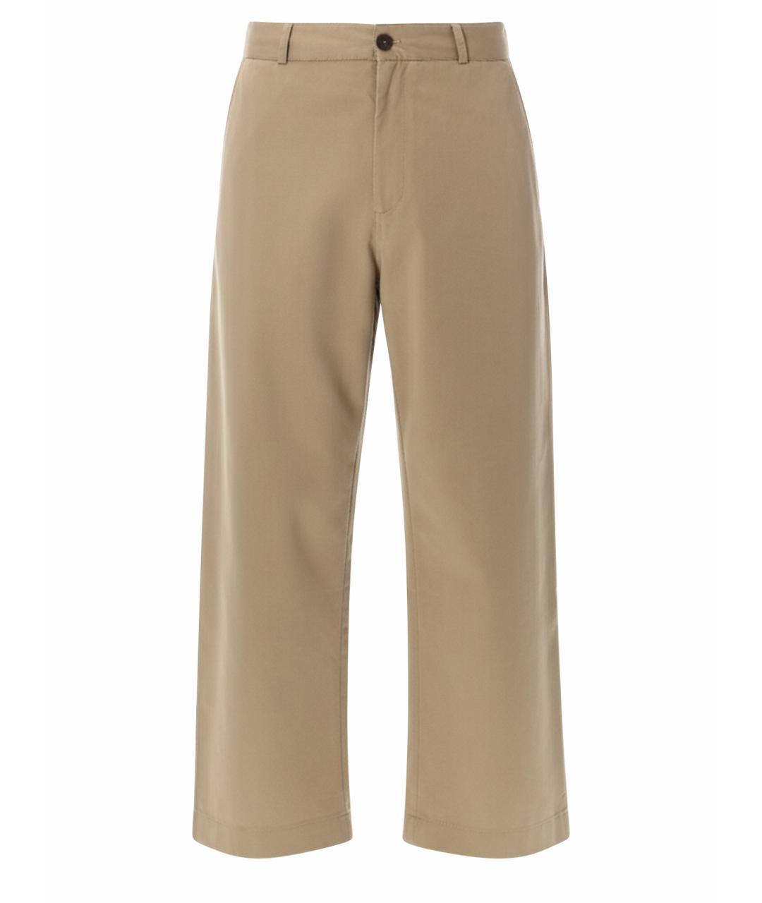 STUDIO NICHOLSON Бежевые хлопковые повседневные брюки, фото 1