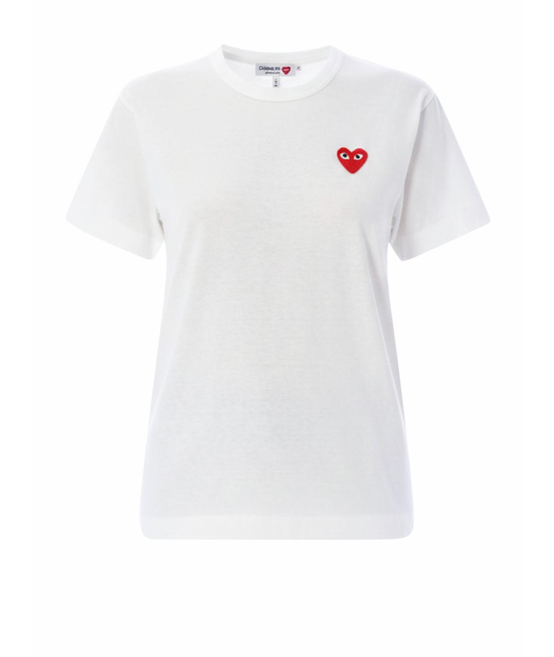 COMME DES GARÇONS PLAY Белая хлопковая футболка, фото 1