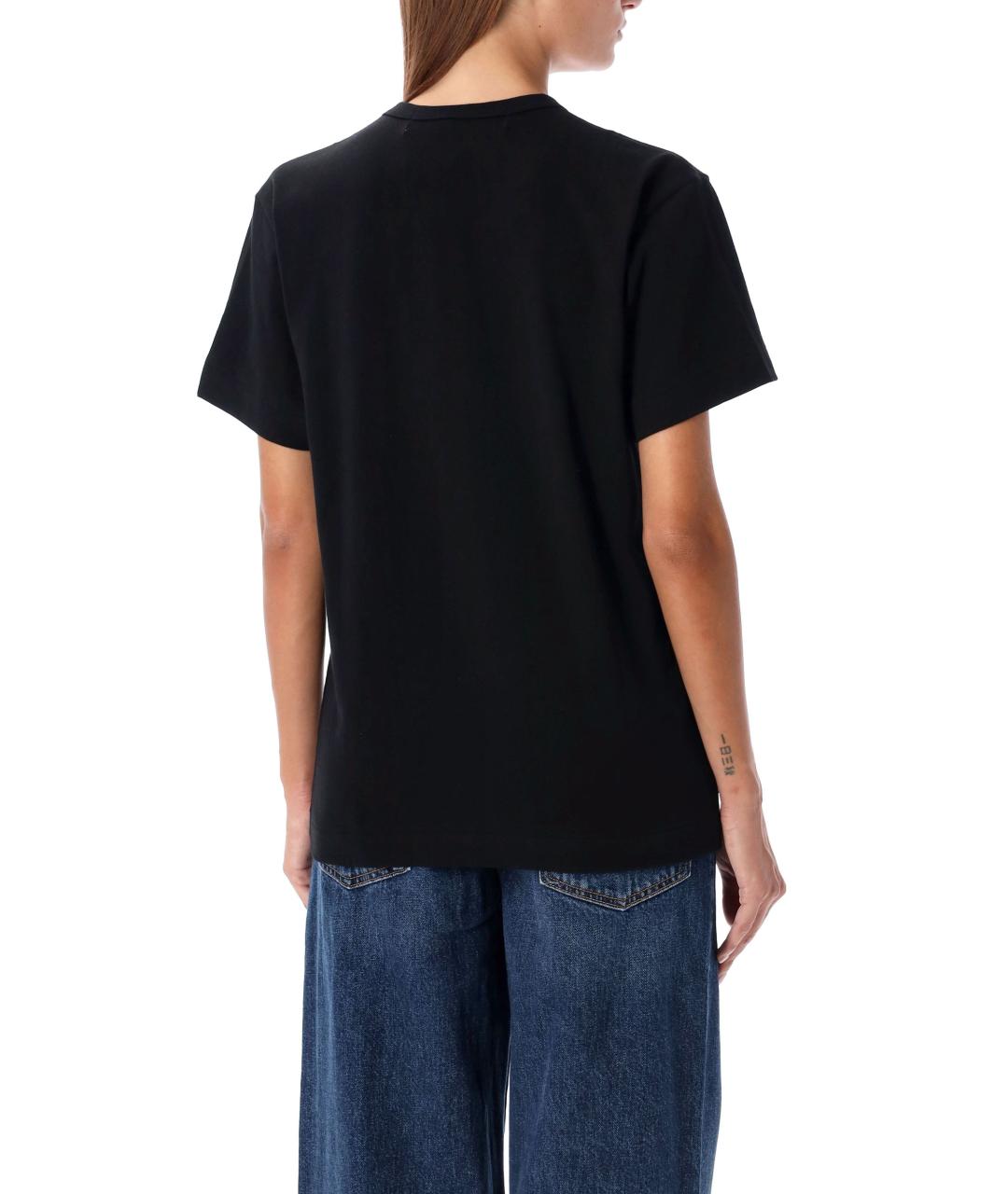 COMME DES GARÇONS PLAY Черная хлопковая футболка, фото 3