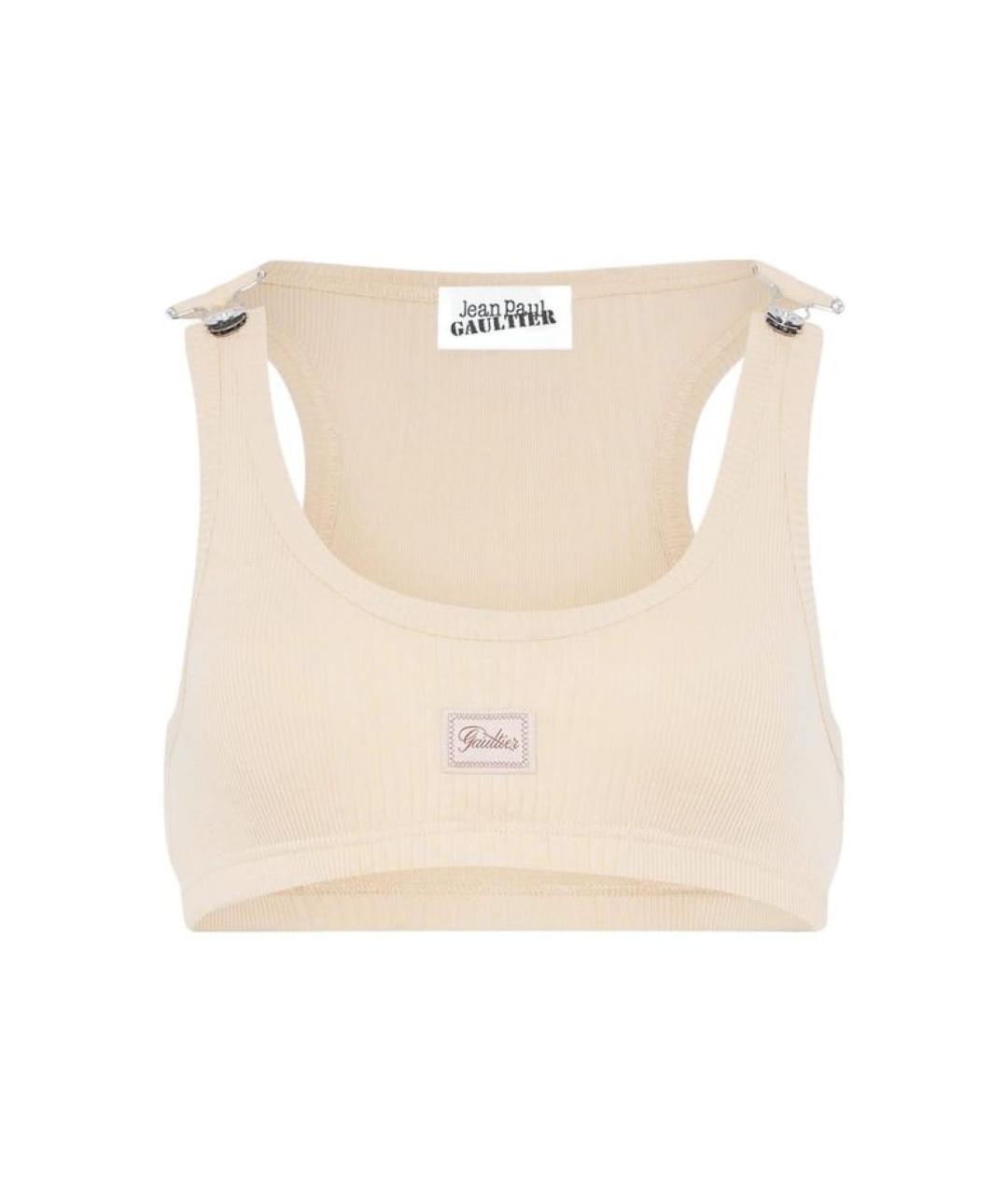JEAN PAUL GAULTIER Бежевая хлопковая майка, фото 1