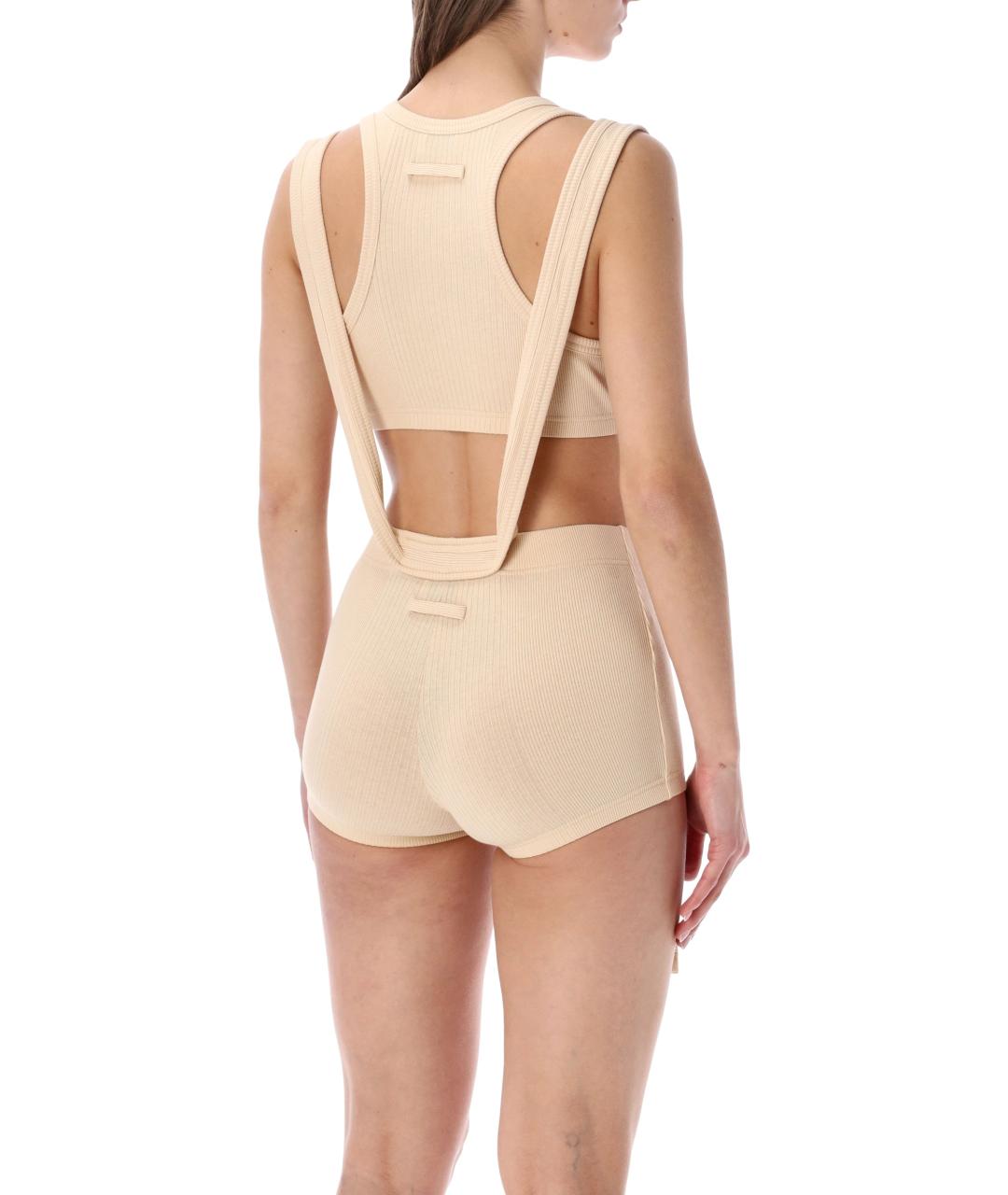 JEAN PAUL GAULTIER Бежевая хлопковая майка, фото 3