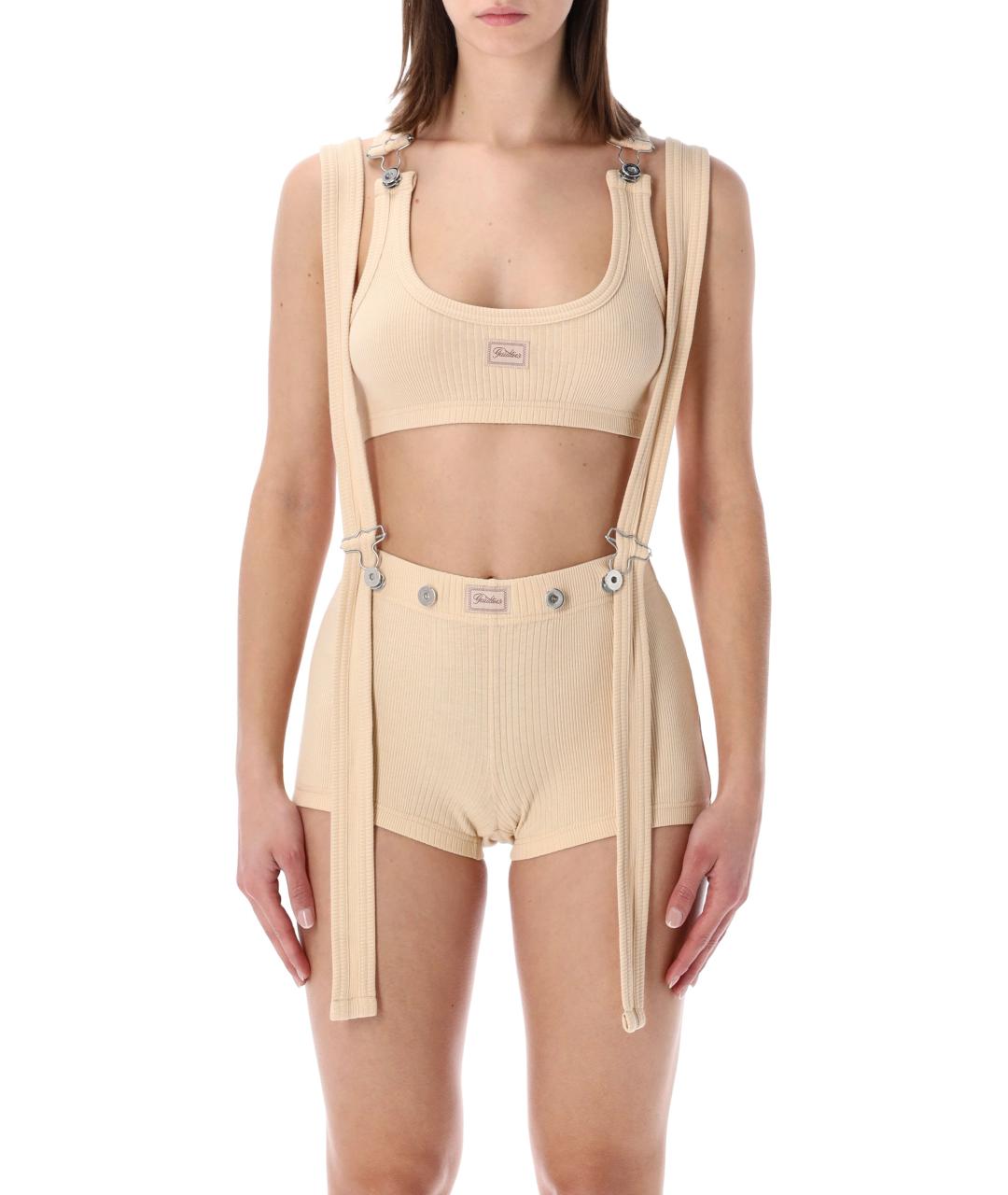 JEAN PAUL GAULTIER Бежевая хлопковая майка, фото 2