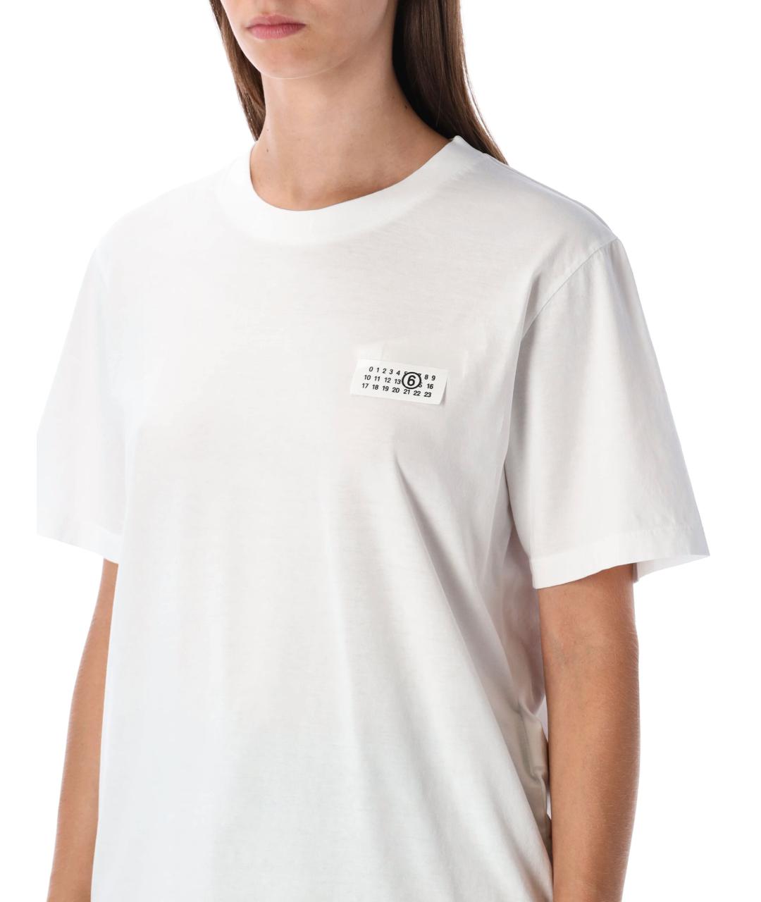 MM6 MAISON MARGIELA Белая хлопковая футболка, фото 4