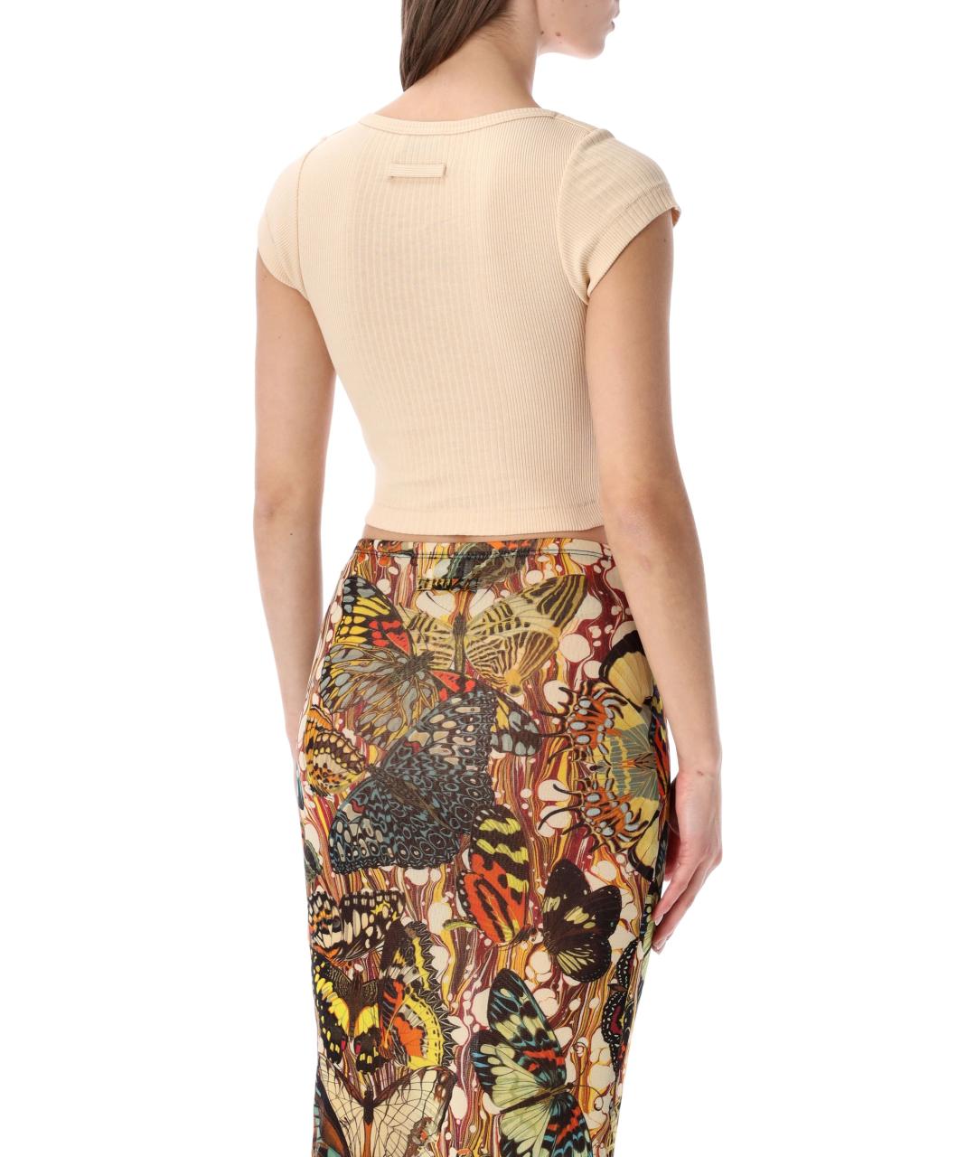 JEAN PAUL GAULTIER Бежевая хлопковая футболка, фото 3