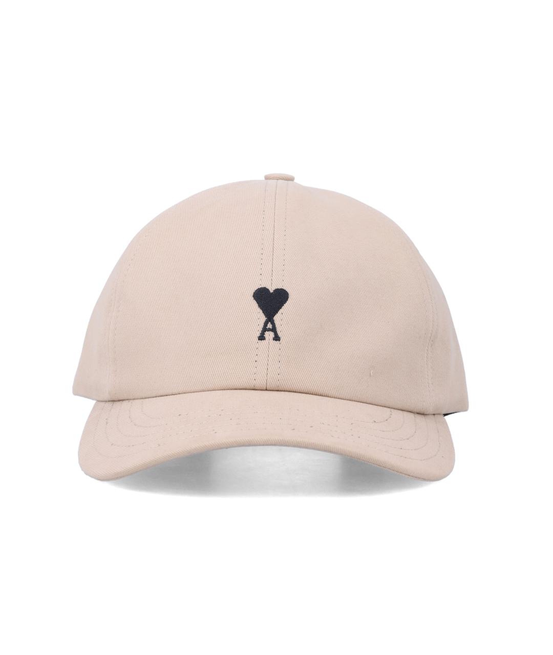 Ami Paris Бежевая хлопковая кепка/бейсболка, фото 1