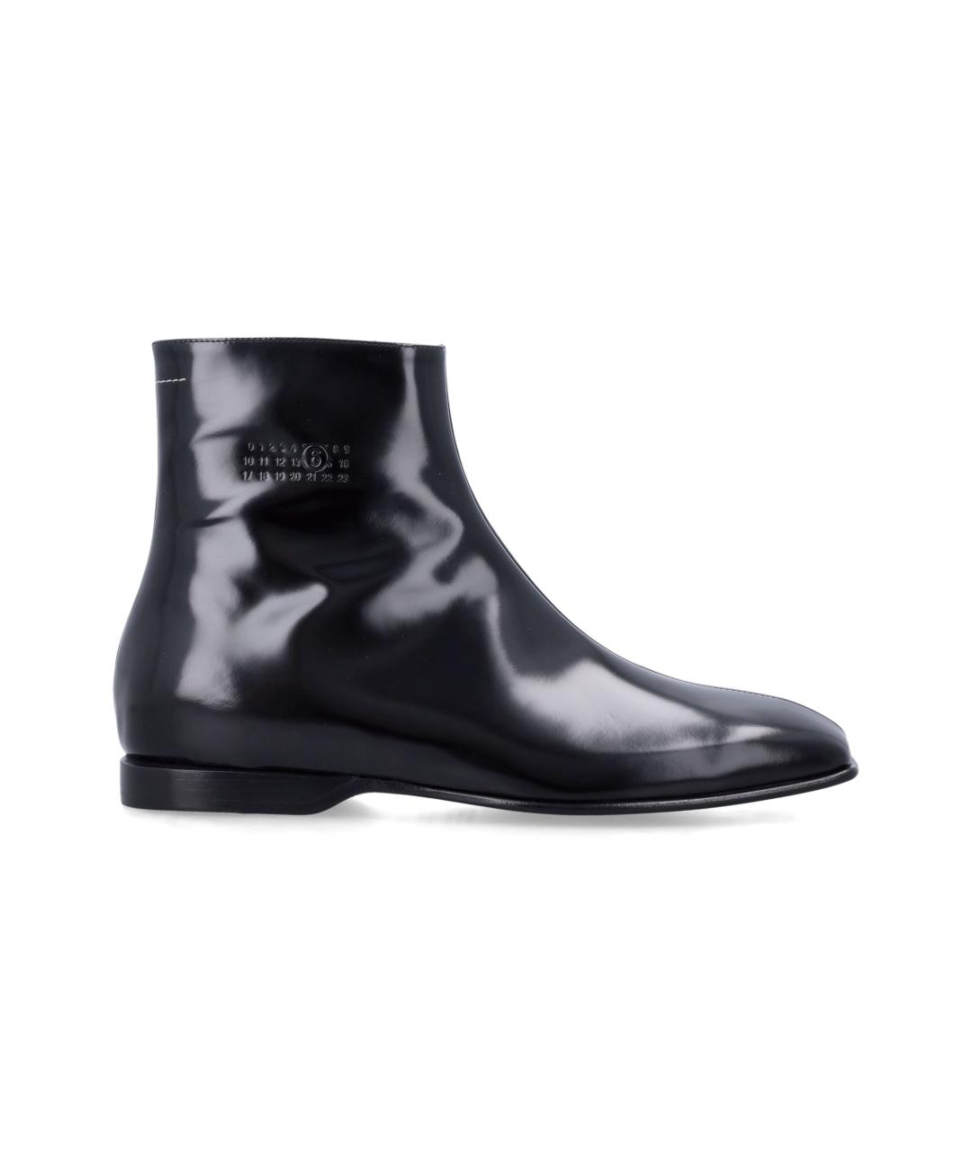 MM6 MAISON MARGIELA Черные кожаные высокие ботинки, фото 1