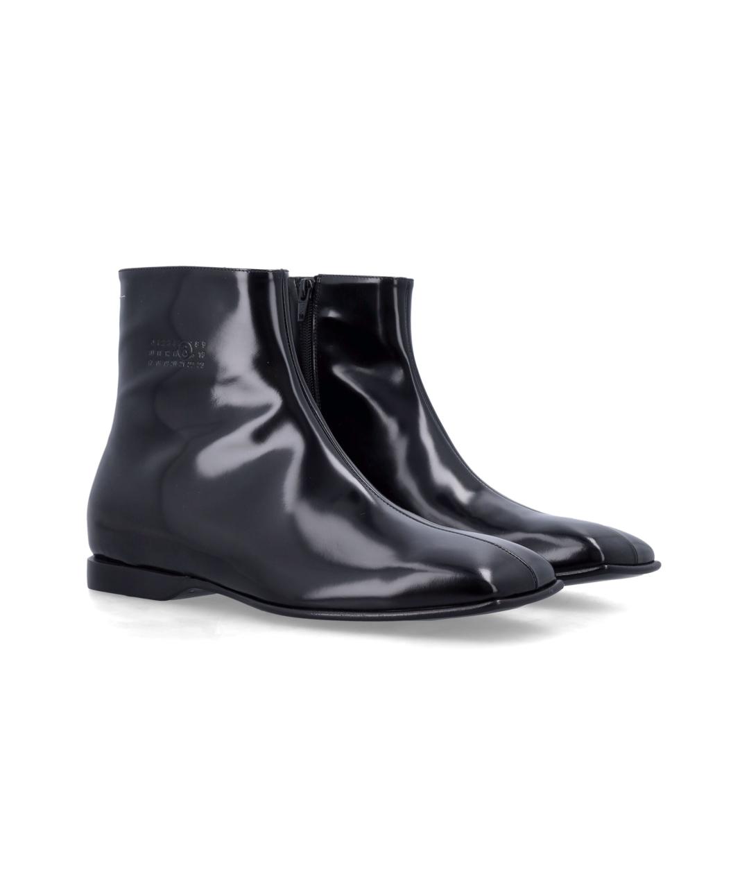 MM6 MAISON MARGIELA Черные кожаные высокие ботинки, фото 2