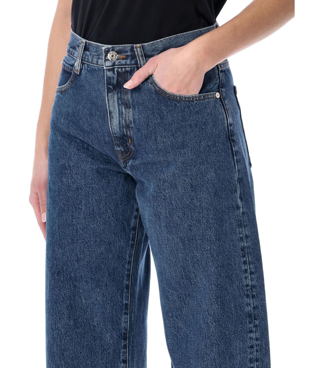 FRAME Синие хлопковые прямые джинсы, фото 3