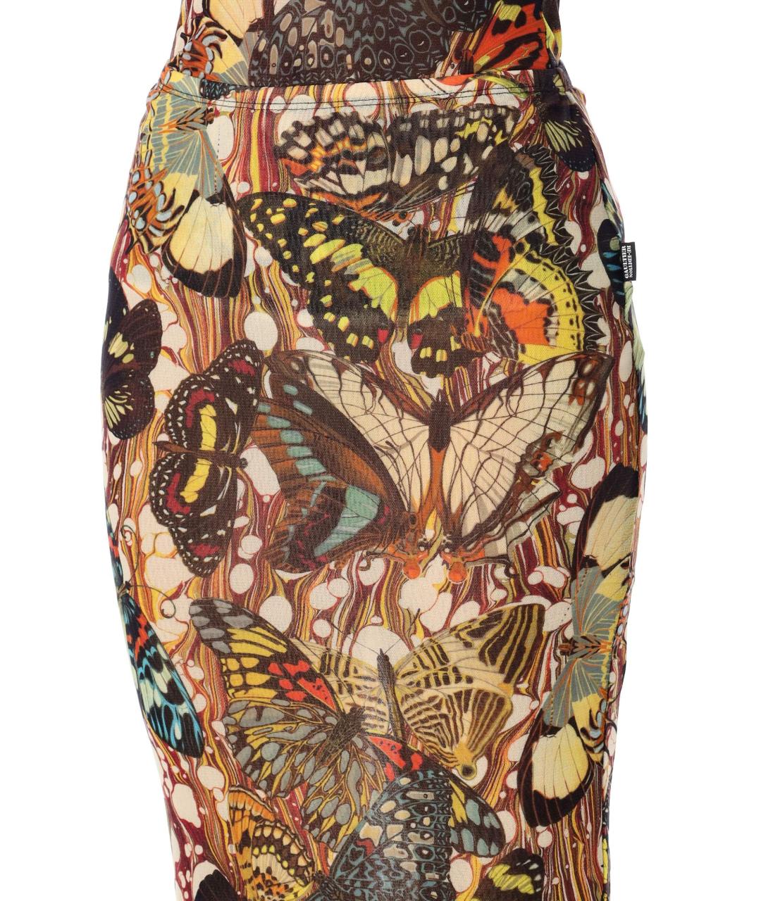 JEAN PAUL GAULTIER Мульти полиамидовая юбка миди, фото 3