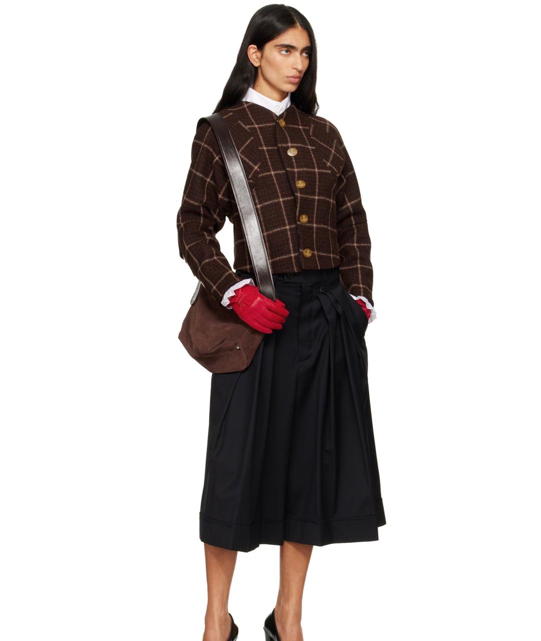 VIVIENNE WESTWOOD Коричневая замшевая сумка через плечо, фото 2