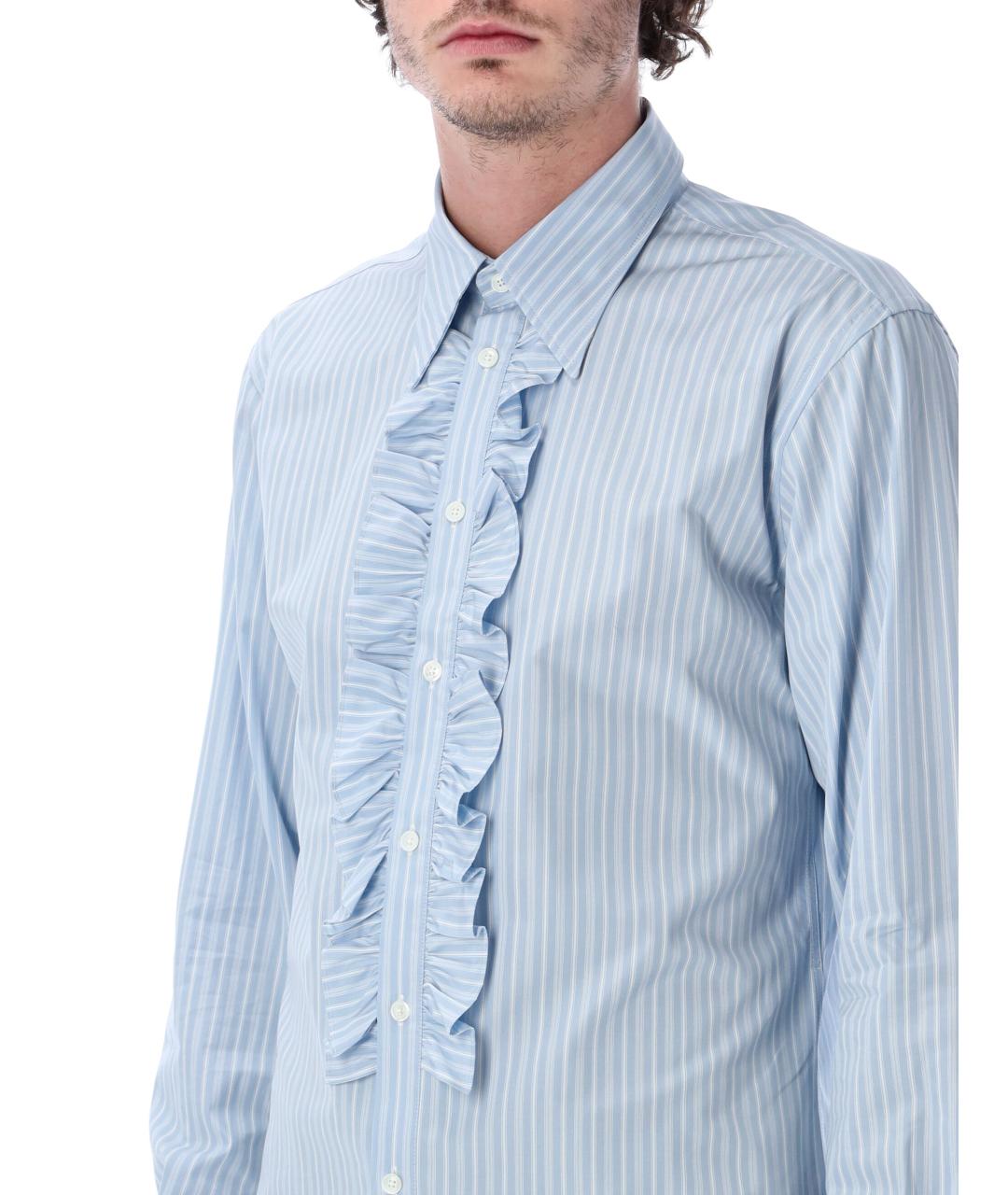 Ami Paris Голубая хлопковая кэжуал рубашка, фото 4