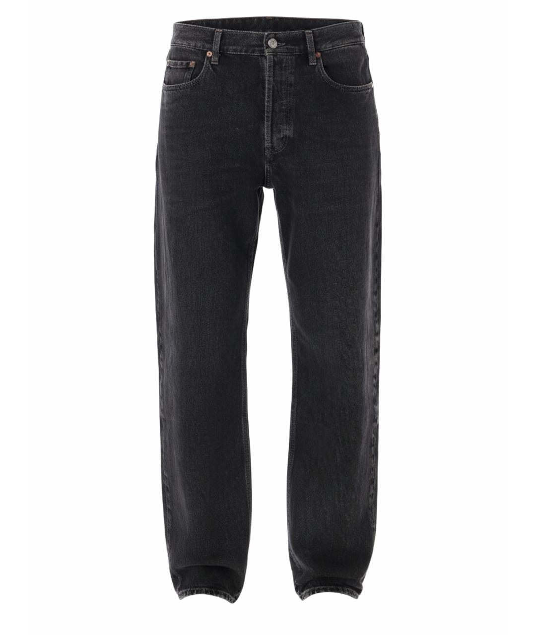 SAINT LAURENT Черные хлопковые прямые джинсы, фото 1