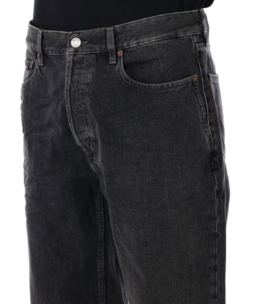 SAINT LAURENT Черные хлопковые прямые джинсы, фото 3