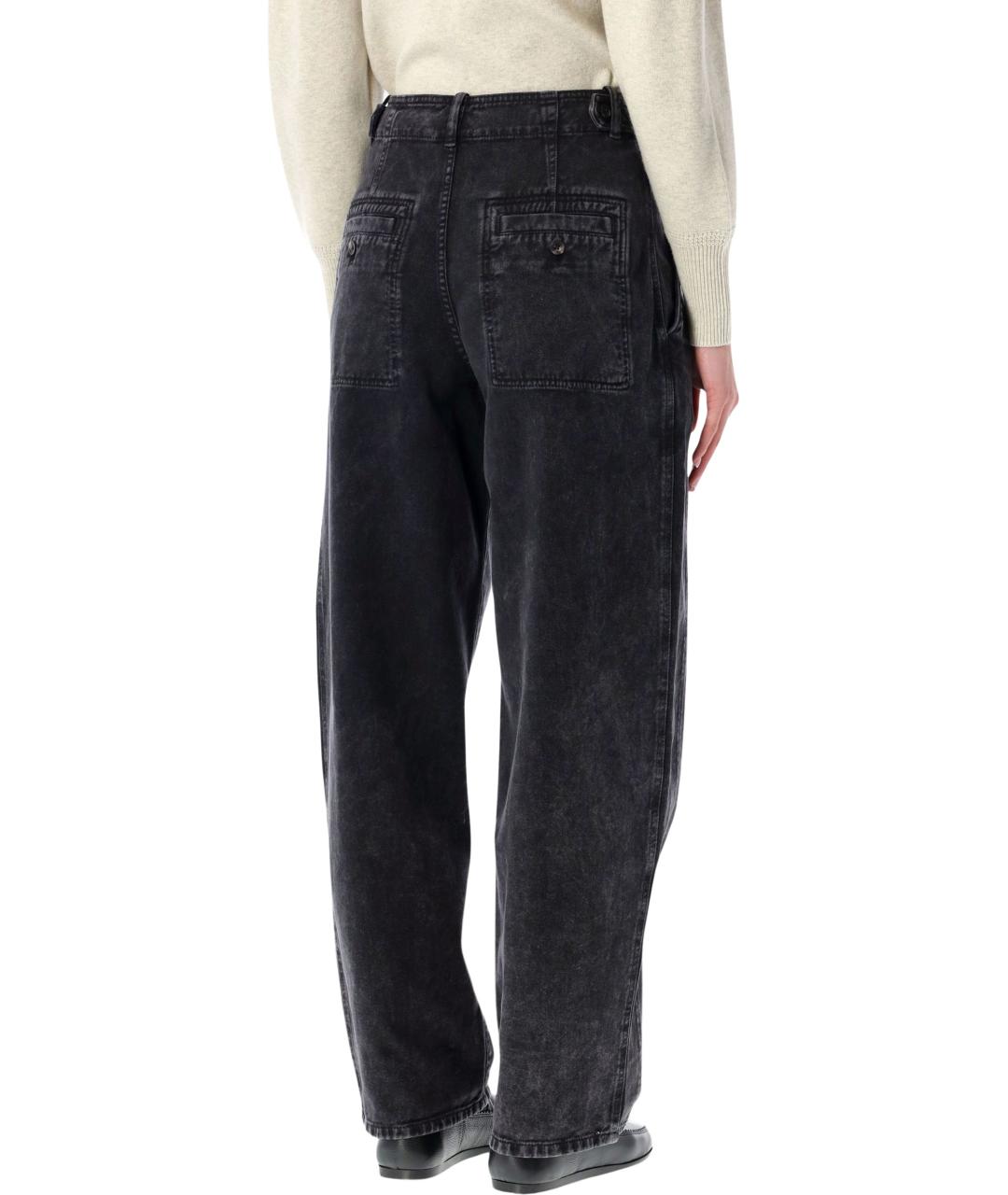 ISABEL MARANT Черные хлопковые прямые джинсы, фото 3