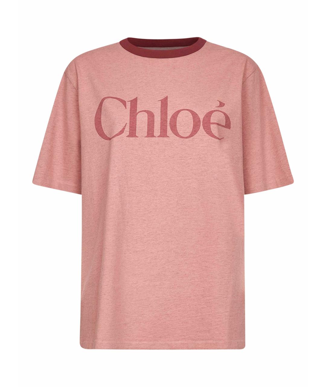 CHLOE Розовая хлопковая футболка, фото 1