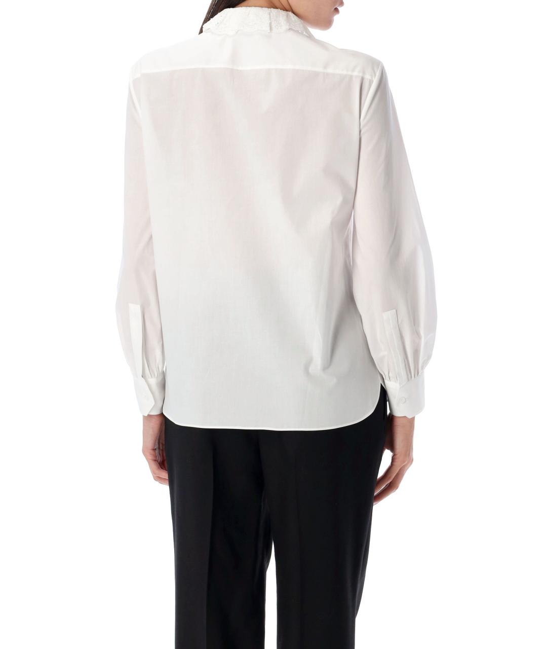 SAINT LAURENT Белая хлопковая рубашка, фото 3